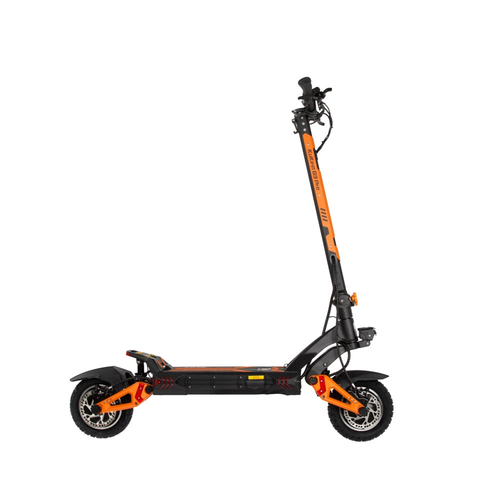 Side view of KuKirin G3 Pro electric scooter features highlighting its robust design and dual 1200W motors.