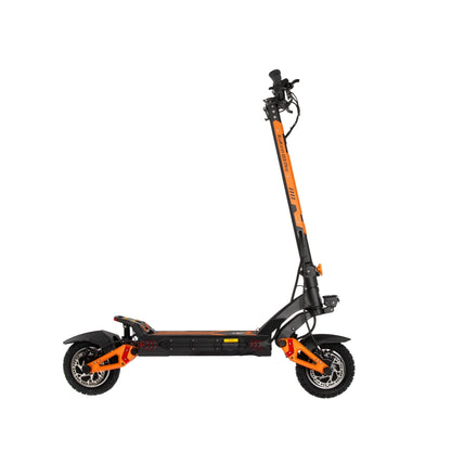 Side view of KuKirin G3 Pro electric scooter features highlighting its robust design and dual 1200W motors.